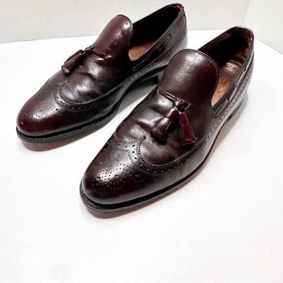 Allen Edmonds Berwick Leather Shoes Size 11.5 Black, Tassels Handcrafted In USA, Allen Edmonds BERWICK Men 11.5 C Black Wingtip Tassel Loafer  main image 4